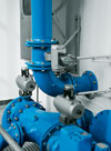 Festo pneumatic actuators and switch boxes are used to control butterfly valves on a water treatment plant sand filter